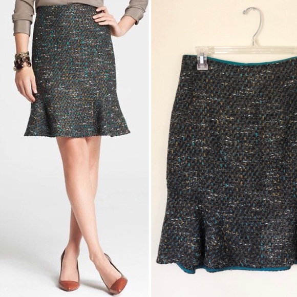 Ann Taylor Dresses & Skirts - NWT Ann Taylor | Wool Tweed Flounce Skirt